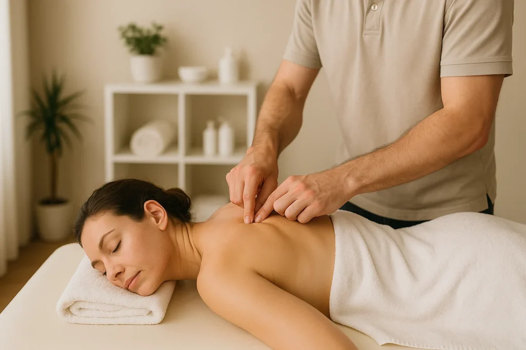 triggerpoint therapie bij vrouw