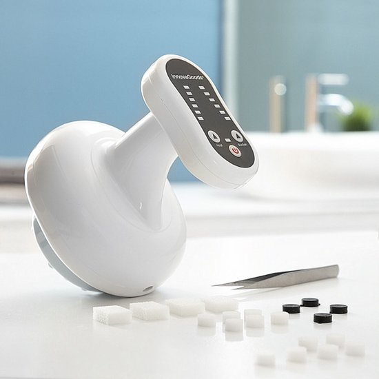 Witte Celloutinn Pro vacuummassager met zuigkop, zes warmtestanden en timer