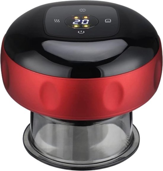 Zwart met rode Therob elektrische cupping massager met twaalf standen en warmte