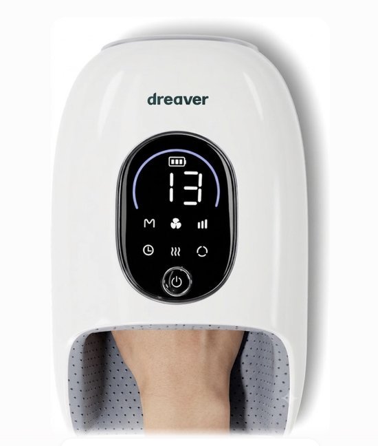Wit Dreaver Hand Massager Pro handmassage apparaat met trilmassage en negen standen