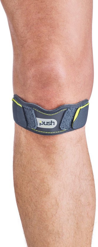 Push Sports patellabrace in grijs elastaan om net onder de knieschijf
