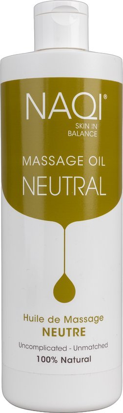 Witte pompfles NAQI massage olie neutraal van 500 ml voor langdurige sportmassage