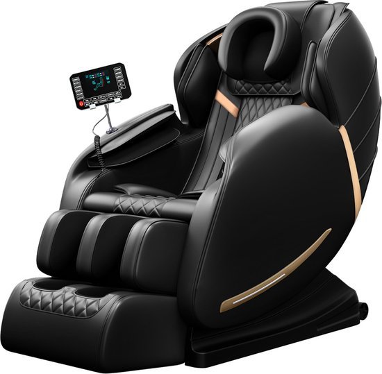 Zwarte Molini Sensa massagestoel met bedieningsscherm en bluetooth