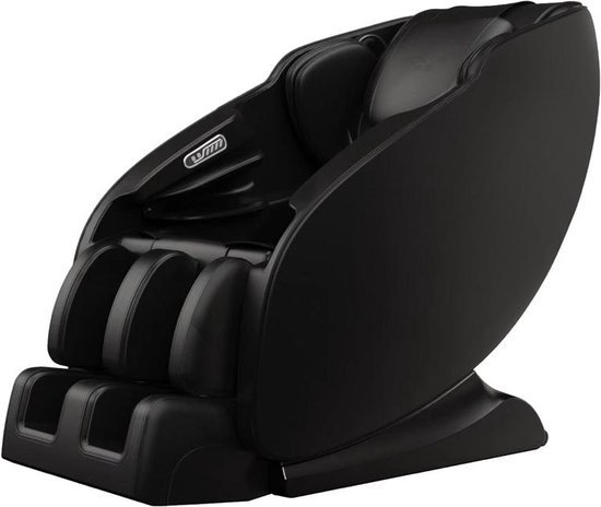 Zwarte NRG Wellness Deluxe massagestoel met veertien rollers en vijf massagetechnieken