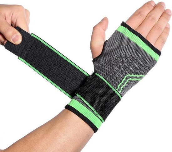 Zwarte Aolikes sport polsbandage van 28 cm met klittenband voor krachttraining
